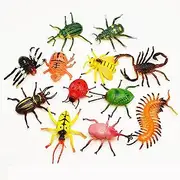 12pcs Lifelike Assorted Plastic Insects Bugs,Rubber Realistic Insects Models,Gifts for Kids, Party Supplies, Sensory Play, Kids Toys