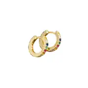 ANYCO Earrings Gold Plated Color Minimalist 7mm Color Zircon Ear Buckle For Women Girl Teen Chic Fashion Stylish Accessories Jewelry Gifts