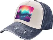 [DRTGEDS] Cool Music Sound Wave Printing Unisex Adjustable Summer Baseball Cap,Washed Cotton Cowboy Caps for Women Men,Cute Summer Hats