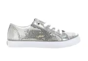 New Gotta Flurt Women's Disco II Silver Sequin Low Top Dance Hip Hop Sneaker 9.5