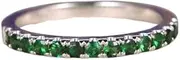 [Generic] 1.8ct Round Cut Created Green Emerald Stackable Half Eternity Band White Gold Plated
