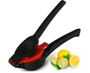 Metal 2-In-1 Lemon Lime Squeezer - Hand Juicer Lemon Squeezer - Max Extraction Manual Citrus Juicer-Black