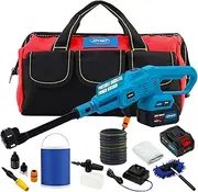 Cordless Pressure Washer 750PSI Portable Power Cleaner with 2 x 4.0Ah 20V Battery and Charger, 6-in-1 Nozzle Pressure Washer Gun 3-Speed, Brushless Hand Wash System for Car, Home, Garden JOVANT