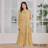 在飛比找momo購物網優惠-【non-stop】秋氛領結碎花長洋裝-1色
