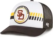 47 Brand SD San Diego Padres Cooperstown Foam Front Trucker Cap, Adjustable Snapback Hat Brown, Brown, One Size