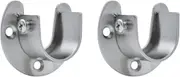 25mm Flange Rod Holder,Closet Rod Holder, U Shaped End Rod Bracket Stainless Steel Closet Pole Socket for Wardrobe Shower Curtain 2PCS