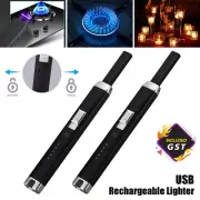 2x BBQ Windproof Kitchen ARC Flameless USB Portable Candle Rechargeable Lighter