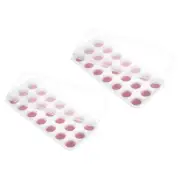 2 Pack Ice Cube Tray with Removable Lid, Plastic Ice Cube Molds, Pink