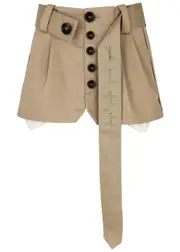Meryll Rogge Belted Twill Mini Skirt - Sand - 36 (UK8 / S) 36 (UK8 / S)