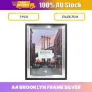 1 x A4 Brooklyn Pitcure Frame Home Wall Gallery Photo Frames Silver 21x29.7cm