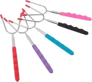 BBQ Grilling Forks Set of Extendable Stainless Steel Meat Skewers BBQ Skewers Vertical Holders for Outdoor Cooking
