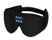GGP Black 3D Contoured Bluetooth Sleep Eye Mask Ultra Soft Wireless Music Mask For Travel, Meditation, And Sleep