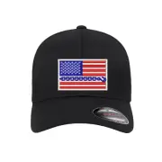 Towing Chain Flag Embroidered Flexfit Hat Tow Truck Apparel