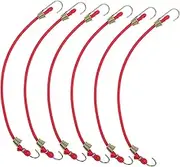 NUOBESTY 6pcs Mini Elastic Cords with Metal Hooks Adjustable Bungee Straps for Package Fastening Heavy Duty Rubber Ties for Cargo Bike Luggage Camping