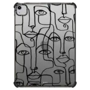 iPad Air (4th/5th gen) iPad Impact Case FACE MOSAIC SKETCH 2 CLEAR CASE IPAD, ABSTRACT GIRL MINIMAL PEOPLE FEMALE ILLUSTRATION By Ebi Emporium