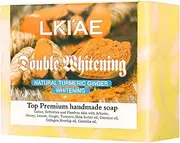 LKIAE Turmeric & Ginger Handmade Soap Bar, Whitening, Reduce Acne, Dark Spots, Shrink Pores, Oil Control, Improve Dull Skin, for Face, Body, 150g (Pack of 1)