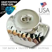 Adjustable Hammered Pattern Snap Button Ring - Fits 18-20mm Snaps
