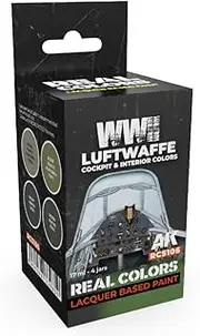 AK Real Colors Set RCS106 WWII Luftwaffe Cockpit & Interior Colors (4x17ml)