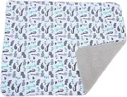 ERINGOGO Fuzzy Blanket Double Layer Plush Soft Muslin for Newborn Boys and Versatile Stroller Mat Warm and Snug Design Lightweight for Indoor and Outdoor Use