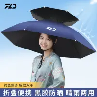 在飛比找蝦皮購物優惠-【台灣發售】頭頂雨傘 傘帽頭戴雨傘帽子釣魚頭戴太陽傘戶外埰茶