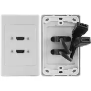 PRO2 HDMI2FLEX 2X HDMI Vertical Wall Plate Flexible Thin Wall Rear Socket Silver Plated HDMI