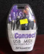 ART MCONNECT USB Interface Plug and Play Cable w/ MIDI In/Out Used(G)