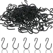 60 Pack 1 Inch Small S Hooks for Hanging, Ornament Hooks, Metal Black Heavy D...