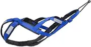 Outdoor Reflective Pet Load-Bearing Sled Harness Soft and Comfortable Dog Ski Harness Sled Traction Belt Large Dog Husky Cross-Country Ski Scooter,Blue,M