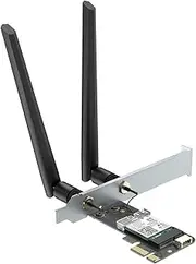 WiFi 6E AX210 PCIe WiFi Network Card BT5.3 for Desktop PC, Tri-Band 6Ghz/5.8GHz/2.4GHz Wireless Adapter with AX210ngw chip, MU-MIMO, WPA3, OFDMA, Low-Profile Bracket, Support Windows 11/10(64Bit)