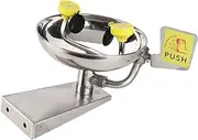 Eyewash Station, 304 Stainless Steel Double Nozzle Push Type Handle Portable Eyewash High Efficiency for Laboratory Factory Workplace