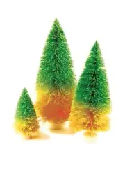 Cody Foster Ombre Bottlebrush Sisal Trees Green Peach Set of 3 St Patricks Day