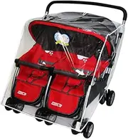 Double Stroller Rain Cover | Waterproof PVC Weather Shield - Universal Infant Travel System Rain Cover, Double Stroller Cover for Rain and Wind Xianers