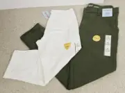 1 Cat & Jack Girl's Olive Green Jeggings & 1 Cat & Jack White Capri Leggings XL