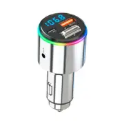 Bluetooth 5.3 Car FM Transmitter Adapter PD Charger AUX MP3 Player Handsfree Kit