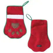 Christmas Holiday Stocking for Dogs Red Paw by ZippyPaws 35cmx25cm