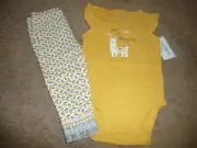 NEW NWT Carters girls 12 months beautiful llama floral pant set outfit
