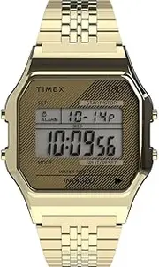 [Timex] Unisex T80 34mm Stainless Steel Bracelet TW2R79200 Dress Watch, Digital, 34mm