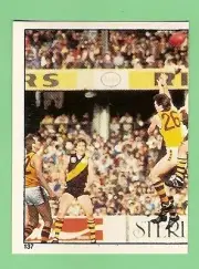 1984 SCANLENS VFL STICKER #137 MICHAEL ROACH, RICHMOND TIGERS - LEFT HALF