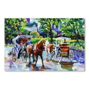 Yana Rafael "Carriage Ride" Hand Signed Original Painting on Canvas with COA.