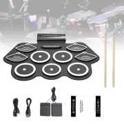 KONIX Electronic Drum Set for Kids Adults 9 Pad Digital Drum Kit Portable Rollup
