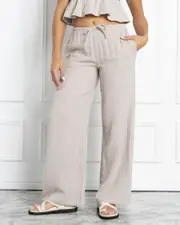 [Mooloola] Mooloola Women's Lennox Pants in Stone Grey Size 8 8 Stone Grey