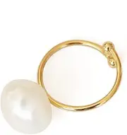 [Kasoo] Natural Baroque Large Pearl Ring French Retro Opening Adjustable Ring