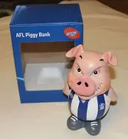 North Melbourne Kangaroos AFL Attitude Piggy Bank Money Box 15cm Resin Painted