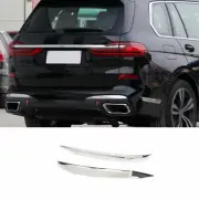 For BMW X7 G07 2019-2022 Silver Titanium Rear Bumper Protector Strip Trim 3PCS