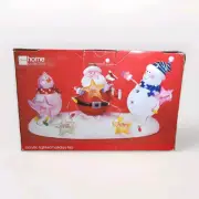 Vtg 90's JCPenney Home Collection Acrylic Lighted Holiday Trio Santa Snowmen NOS