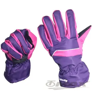 【OMAX】防風防水止滑手套-女款-紫色(速)