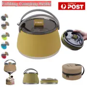 1L Camping Kettle Folding Water Pot Collapsible Picnic Portable Teapot Outdoors