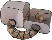 Cat Playpen, Foldable Cat Enclosures, Portable Mesh Tent, Lightweight Oxford Fence with Tunnel, 62.99x31.5x29.53 inches, Zippered Play House for Indoor Outdoor Travel Pets