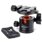 K&F Concept Tripod Ball Head 360° Panoramic with 1/4 QR Bubble Level for DSLR