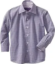 [Isaac Michael] Little Boys' Little Micro-Check Contrast Shirt